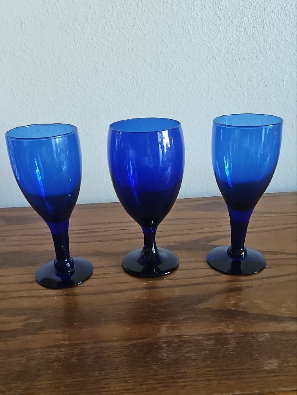 Libbey Cobalt Blue Glass Goblet - Set of 3 Long Tote